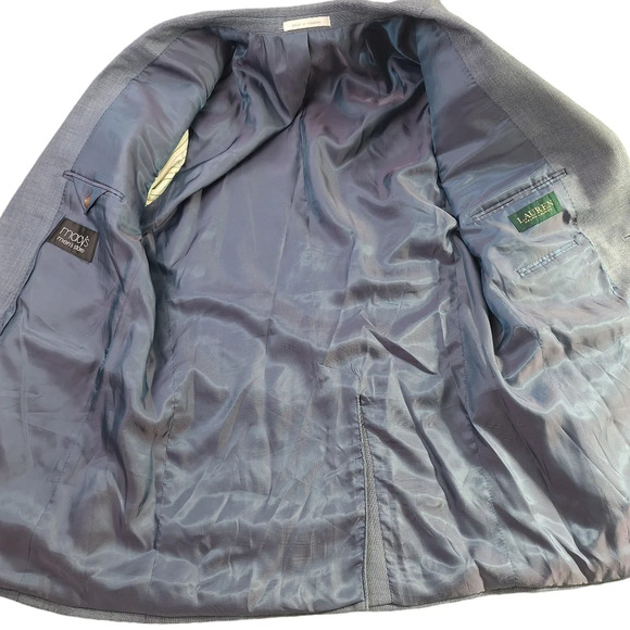 Lauren Ralph Lauren Men 42L Blue Notched Collar Two-Button Blazer Sportcoat - Picture 7 of 16